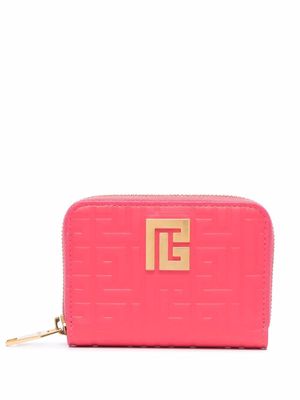 Balmain debossed logo print wallet - Pink