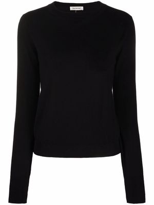 There Was One stripe-detail fine-knit top - Black
