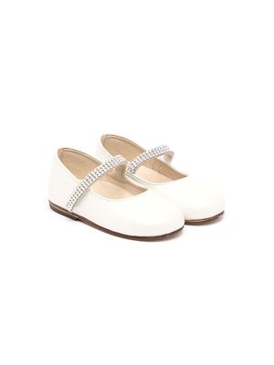 BabyWalker crystal-embellished ballerina shoes - White