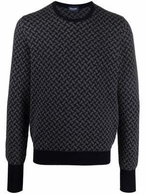 Drumohr pattern-jacquard knit jumper - AI31 GRIGIO/BLU