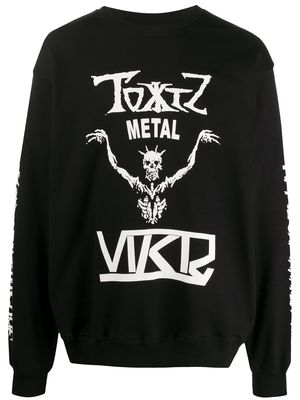 KTZ cotton skeleton print sweatshirt - Black