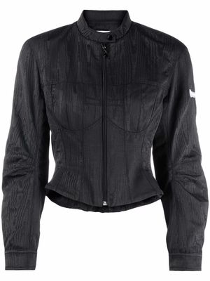 Marine Serre bustier-style cropped jacket - Black
