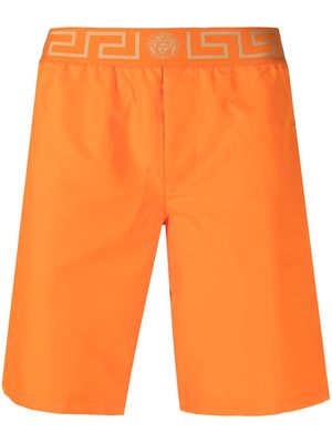 Versace Grecca waistband swimming shorts - Orange