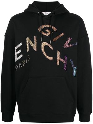 Givenchy sequinned-logo hoodie - Black