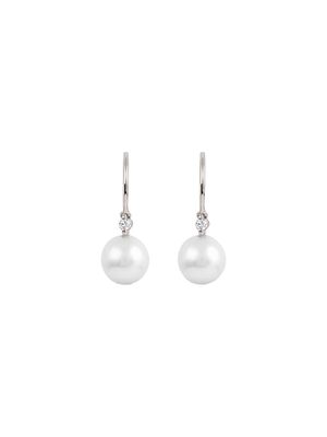 Dinny Hall 14kt white gold diamond pearl Shuga drop earrings - Silver