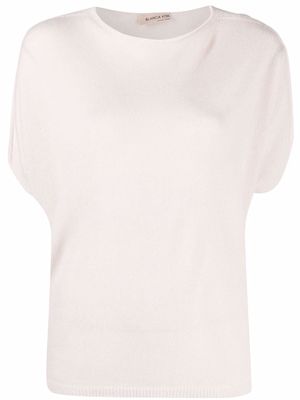 Blanca Vita fine-knit T-shirt - Neutrals