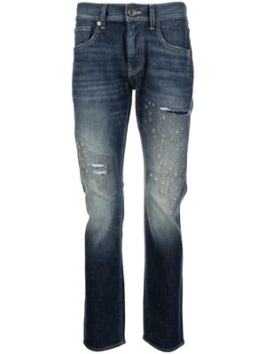 Armani Exchange ripped-detail jeans - Blue