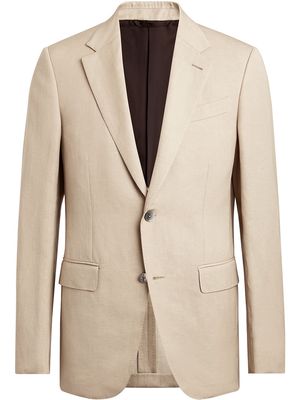 Ermenegildo Zegna single-breasted wool-linen blend suit jacket - Neutrals