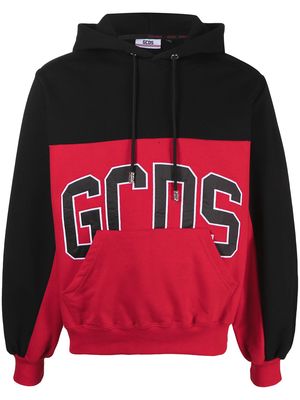 Gcds logo colour-block hoodie - Red
