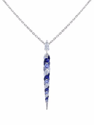 Boghossian 18kt white gold Merveilles icicle sapphire spiral pendant necklace - Blue