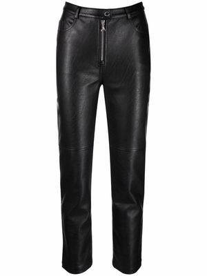 Patrizia Pepe skinny cropped faux-leather trousers - Black
