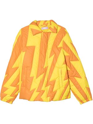 ERL KIDS lightning pattern puffer jacket - Yellow