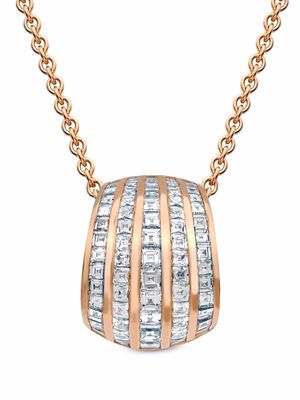 Pragnell 18kt rose gold Manhattan classic five row diamond pendant necklace - Pink