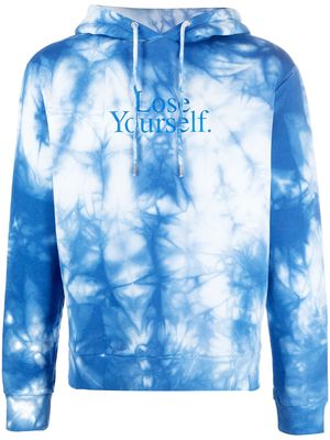 Paco Rabanne tie-dye logo print hoodie - Blue