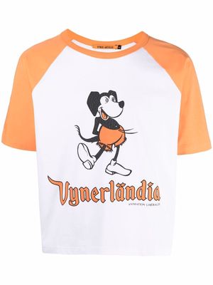 Vyner Articles Mickey-print colour-block T-shirt - White