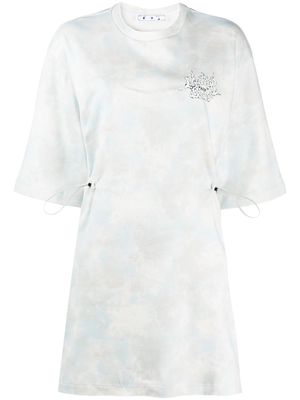 Off-White Meteor Shower tie-dye T-shirt dress - Blue