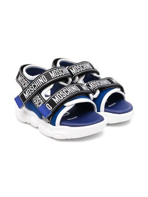 Moschino Kids logo touch-strap sandals - Blue