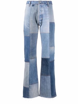 RE/DONE patchwork bootcut jeans - Blue