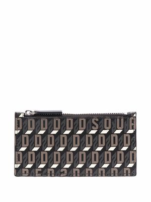 Dsquared2 monogram-print zipped wallet - Black