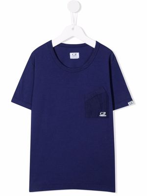 C.P. Company Kids logo-print cotton T-shirt - Blue