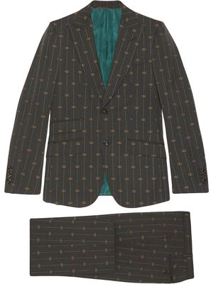 Gucci Heritage Interlocking G stripe suit - Grey