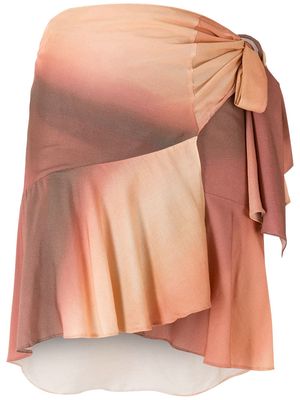 Amir Slama paneled gradient wrap skirt - Neutrals