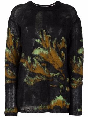 PAUL SMITH botanical-print wool-blend jumper - Black