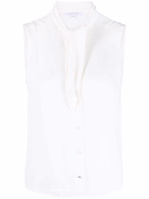 Patrizia Pepe pussy bow-fastening sleeveless blouse - White
