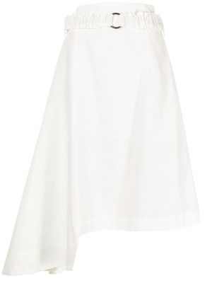 Eudon Choi asymmetric-hem belted-waist skirt - White