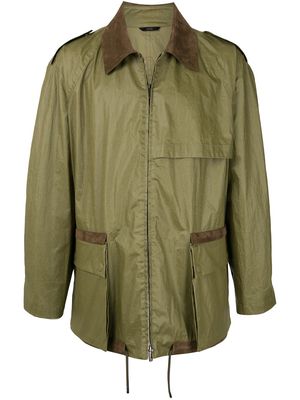 Fendi zip-up collared jacket - Green