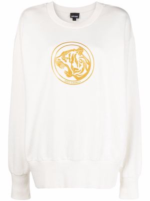Just Cavalli logo-print cotton sweatshirt - White
