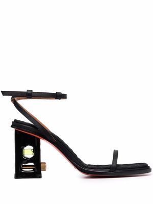 Heron Preston Bubble-Level ankle-strap heeled sandals - Black