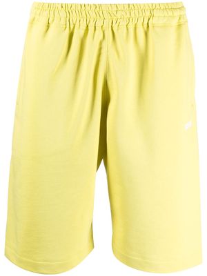 MSGM logo-print cotton shorts - Yellow