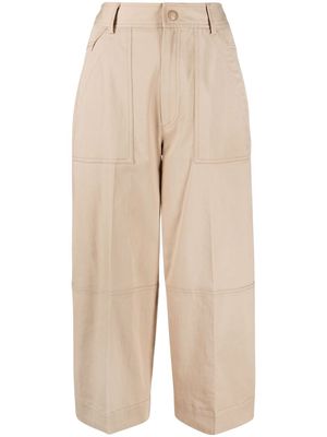 Moncler panelled cropped trousers - Neutrals