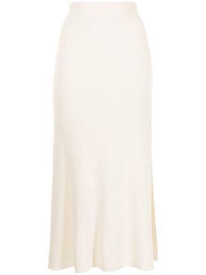 Cashmere In Love River A-line cashmere skirt - White