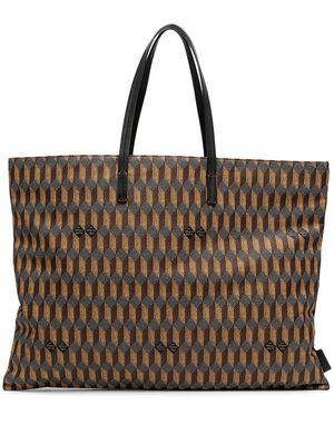Au Départ geometric pattern tote bag - Orange