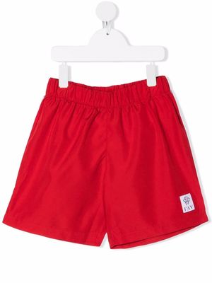 Fay Kids logo-patch elasticated-waist swim shorts - Red