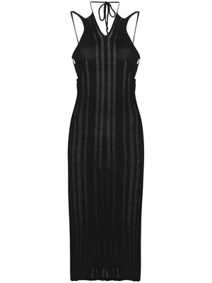 Emma Gudmundson V-neck knitted midi dress - Black