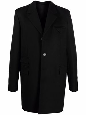 Bottega Veneta single-breasted button-front mid-calf coat - Black
