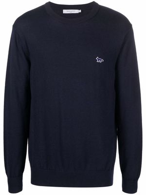 Maison Kitsuné embroidered logo sweater - Blue