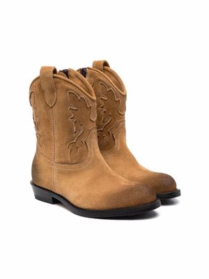 Gallucci Kids cut-out detail ankle boots - Brown
