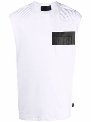 Philipp Plein logo sleeveless top - White