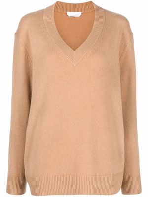 BOSS Frynnie V-neck cashmere jumper - Neutrals