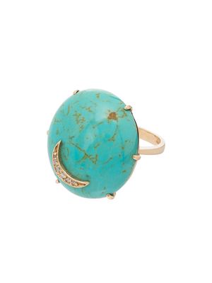 Andrea Fohrman 14kt yellow gold Nebula turquoise diamond ring