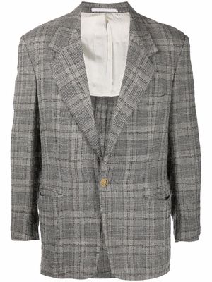 Versace Pre-Owned 1980s notched lapels checked blazer - Grey