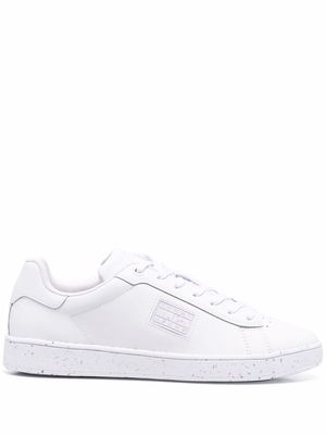 Tommy Jeans logo patch leather trainers - White