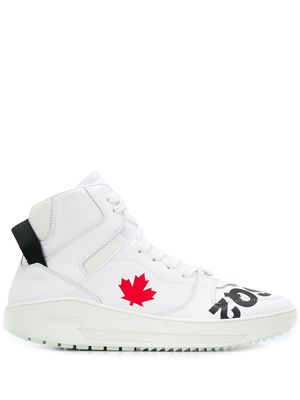 Dsquared2 logo-print high-top trainers - White