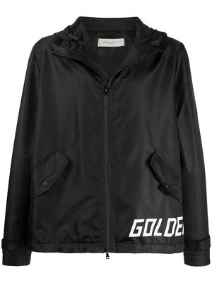 Golden Goose hooded logo print jacket - Black