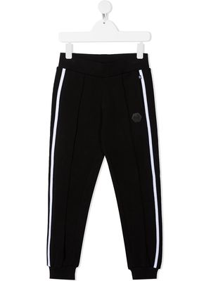 Philipp Plein Junior stripe-side track pants - Black