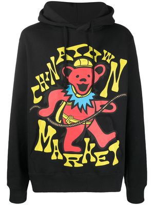 MARKET logo-print drawstring hoodie - Black